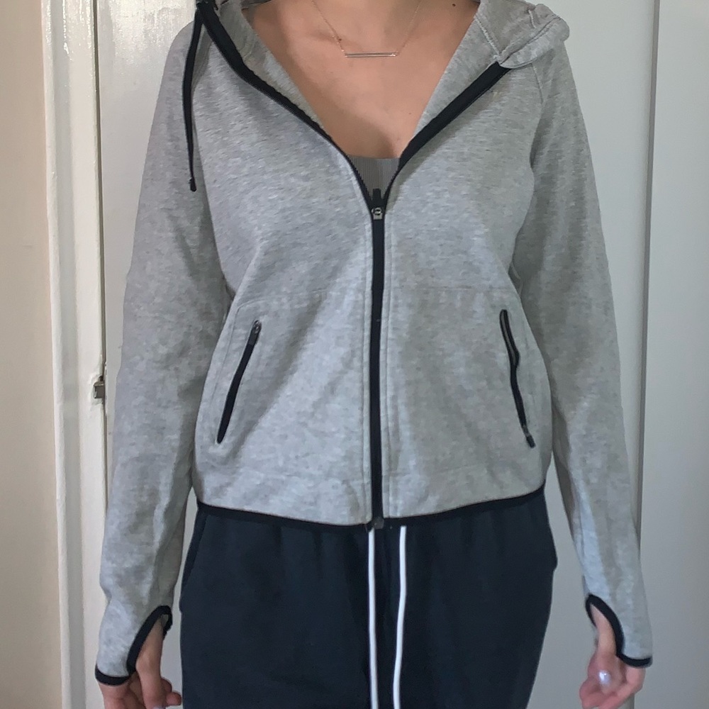 Grey zip up sport jacket